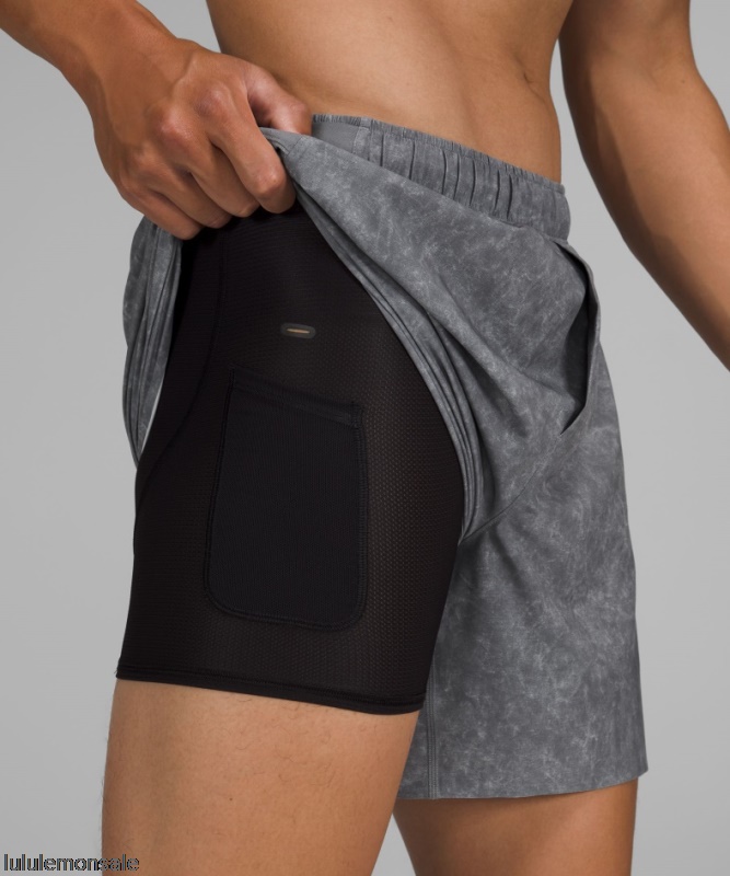 Lululemon Deutschland DELULU872 | Grau Multi Stoß Gefüttert Kurz 6